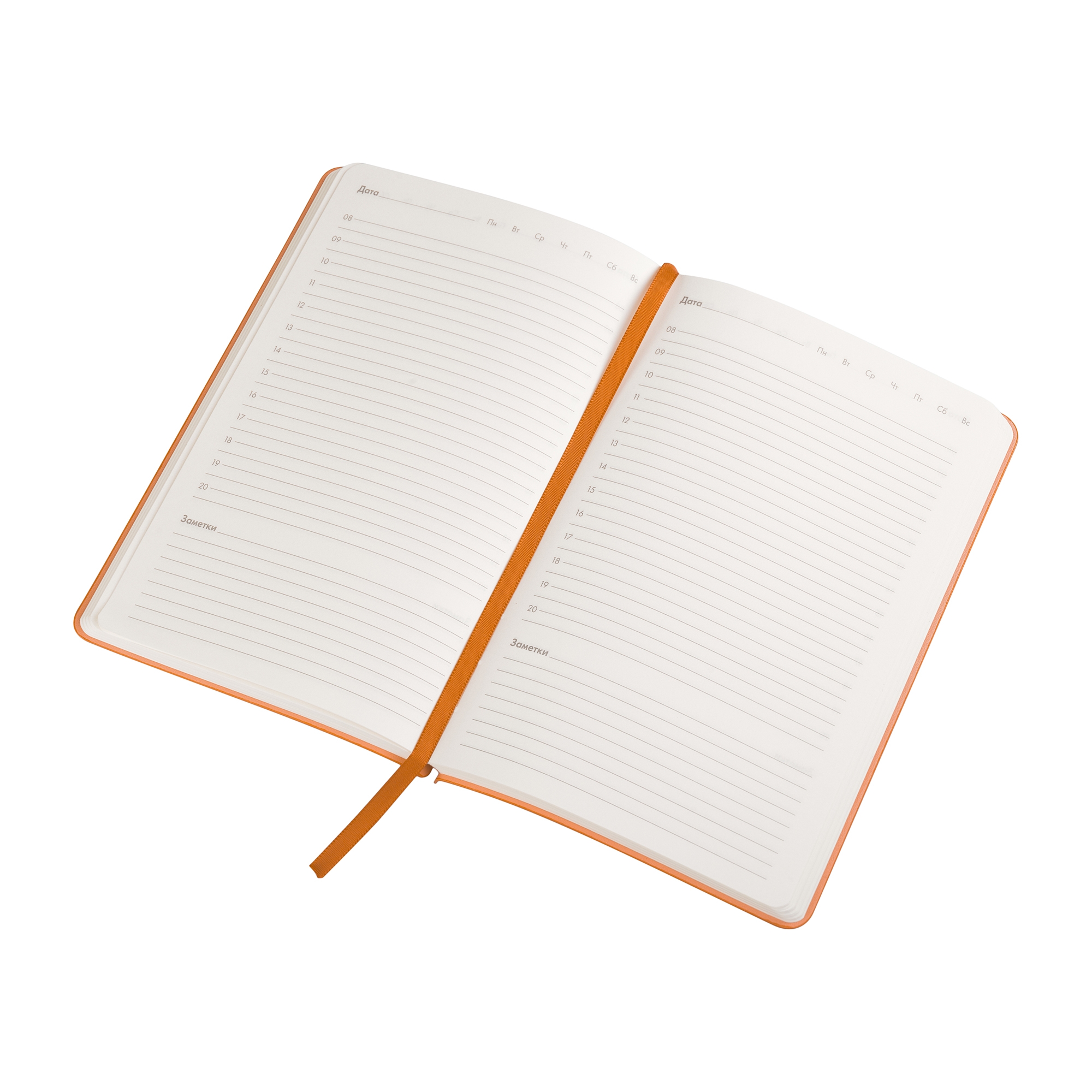 Ежедневник недатированный "Альба", формат А5, гибкая обложка, оранжевый, кожзам