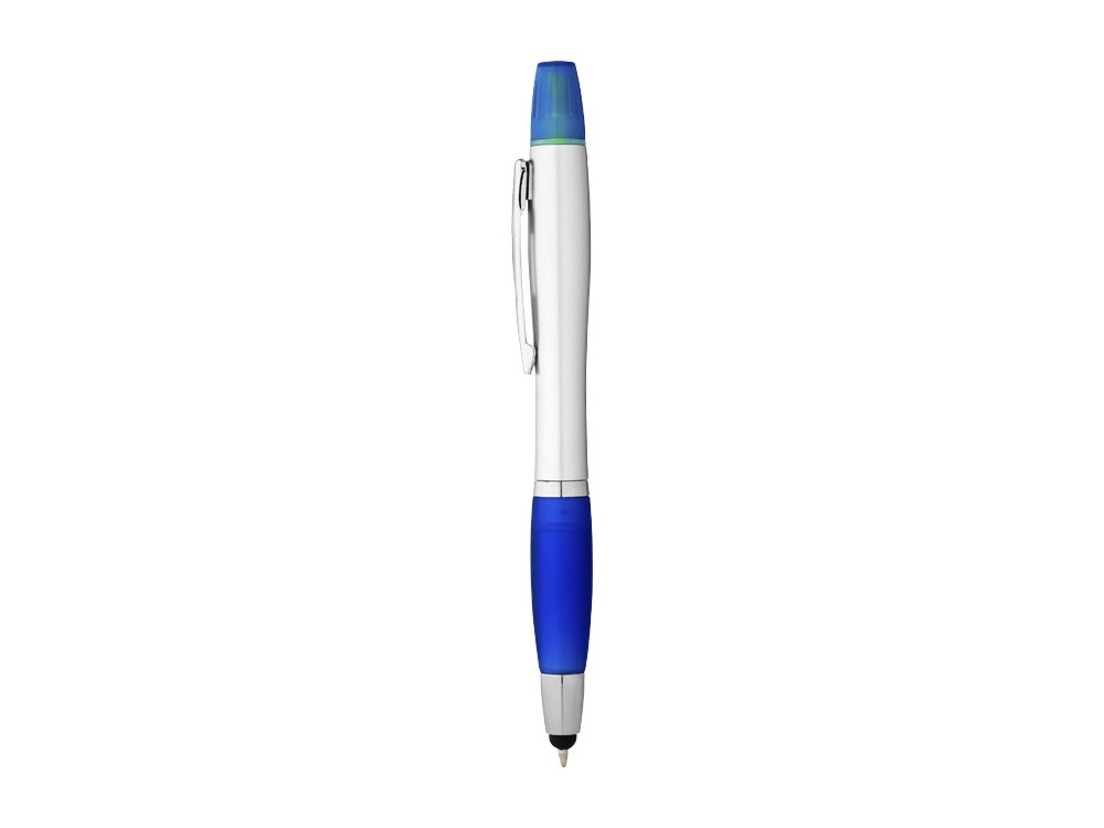 Ручка-стилус шариковая «Nash» с маркером, синий, серебристый, пластик