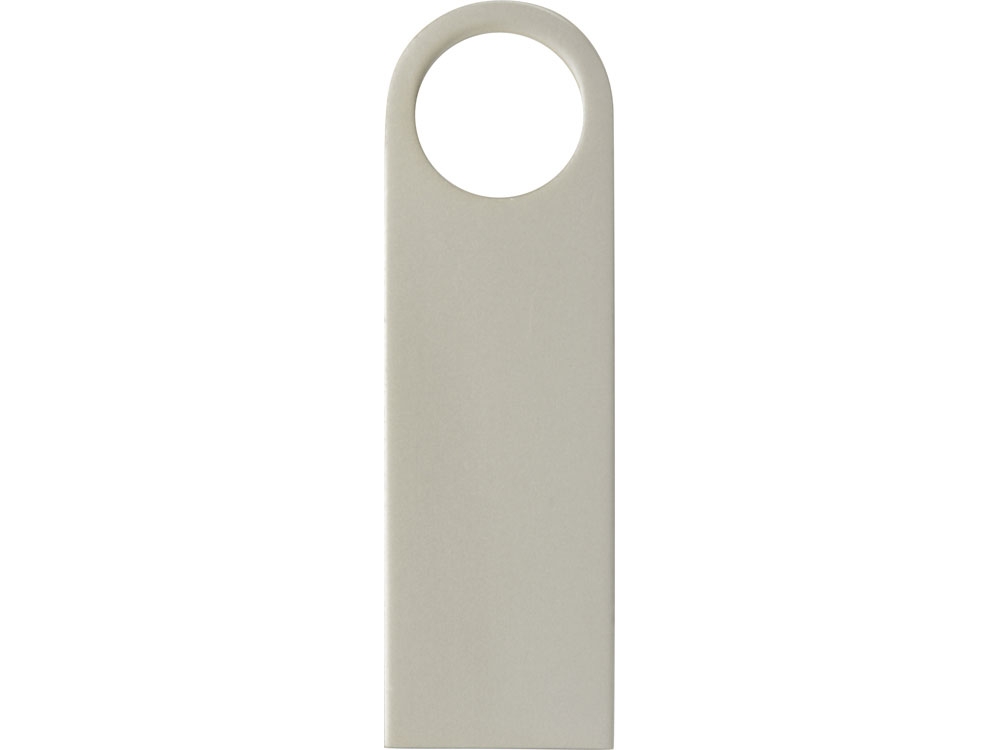 USB 2.0- флешка на 32 Гб с мини чипом, компактный дизайн с круглым отверстием, серебристый, металл