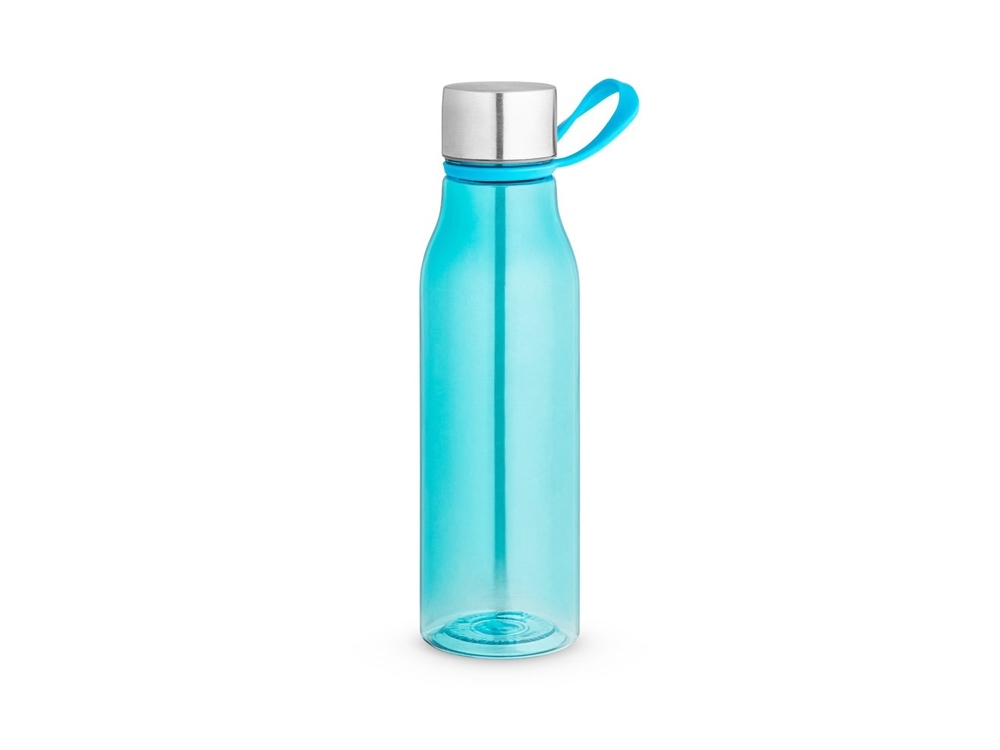 Бутылка спортивная из переработанного пластика rPET «SENNA», 590 мл, голубой, металл