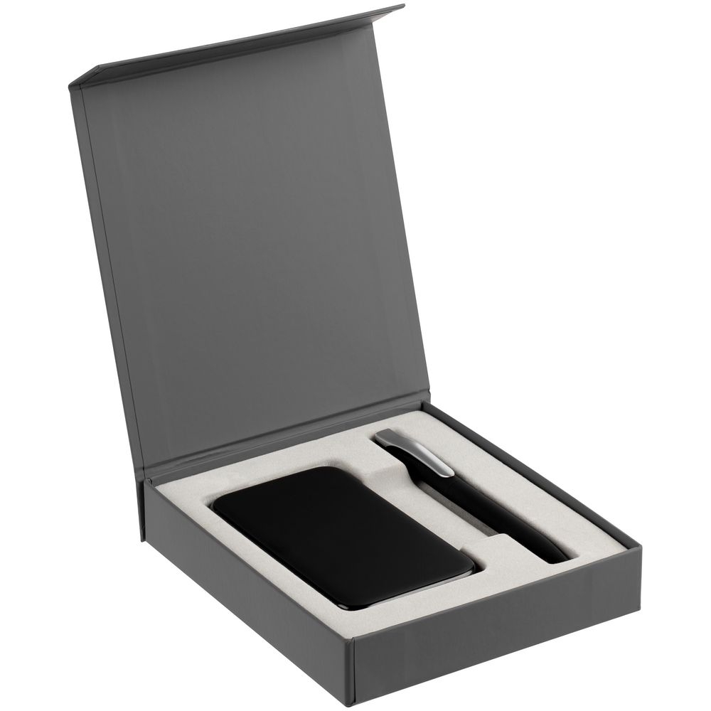 Коробка Latern для аккумулятора и ручки, серая, серый, картон, soft touch
