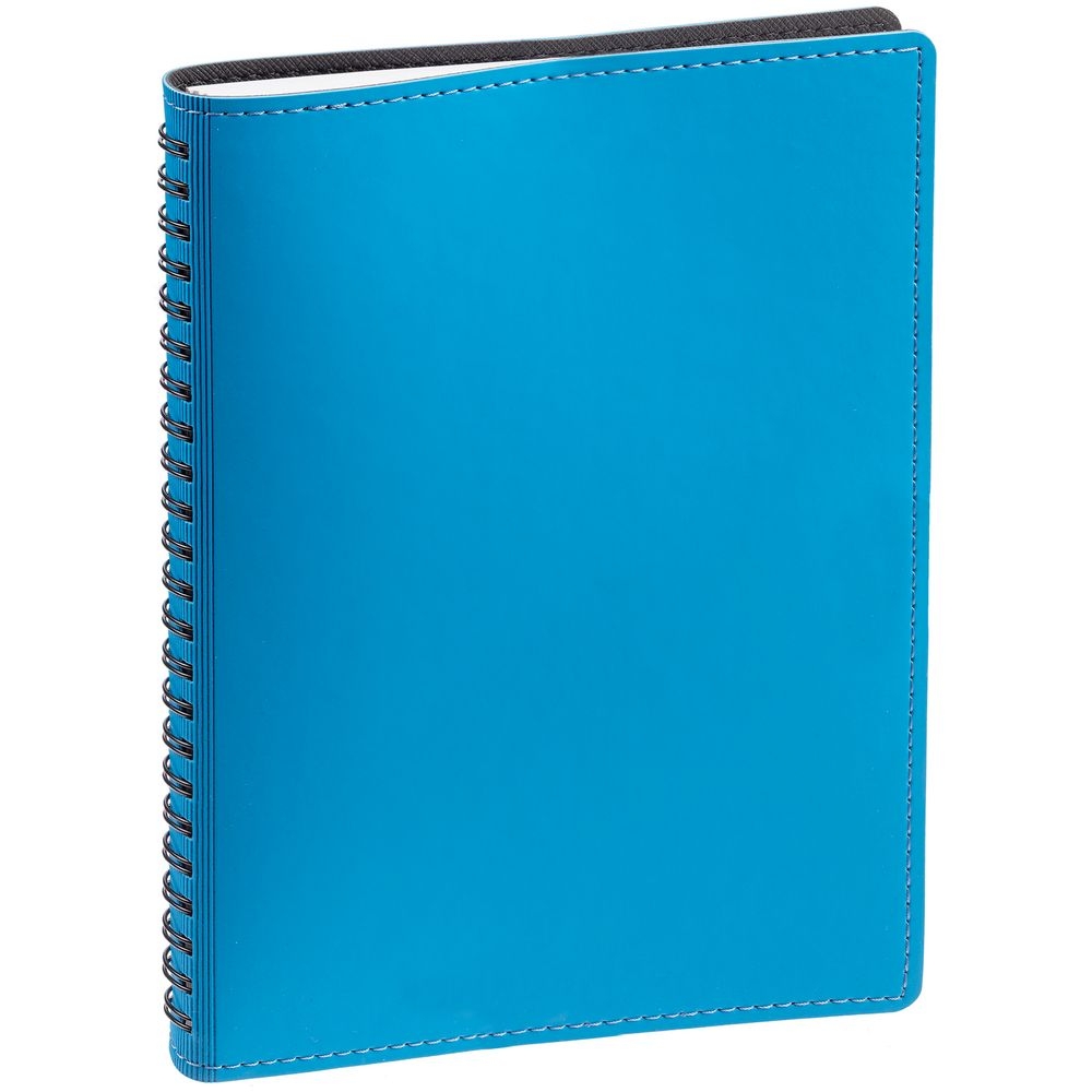 Набор Spring Shall, голубой с черным, черный, голубой, искусственная кожа; пластик; покрытие софт-тач; переплетный картон