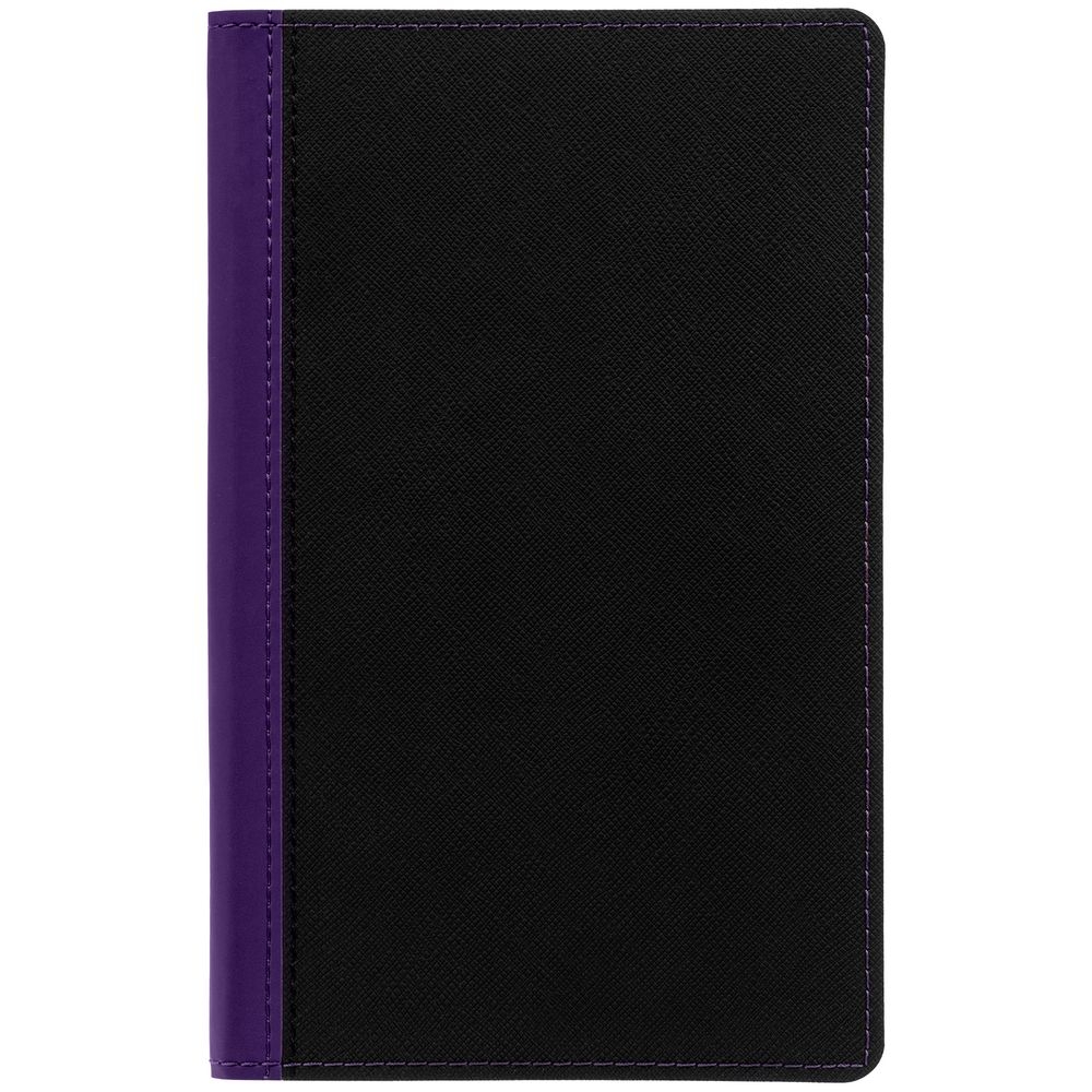Ежедневник Nice Twice, недатированный, черный с фиолетовым, черный, фиолетовый, soft touch