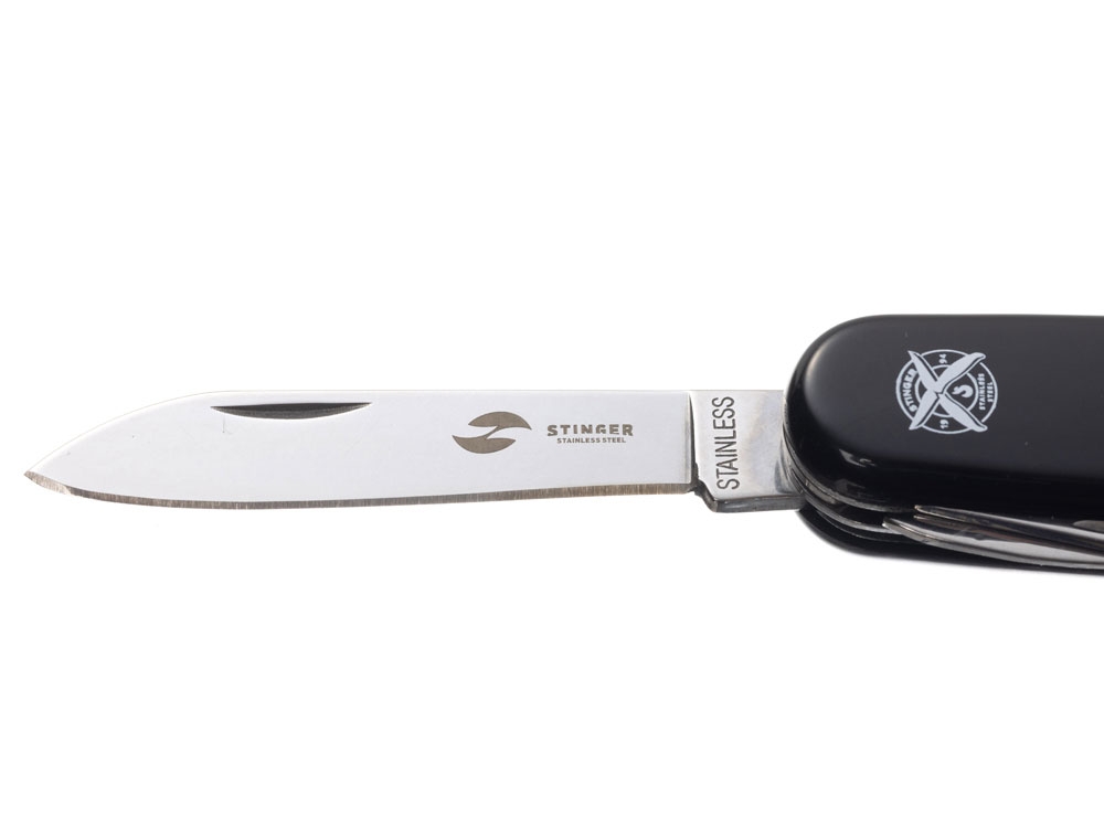 Нож перочинный, 90 мм, 11 функций, черный, серебристый, пластик, металл