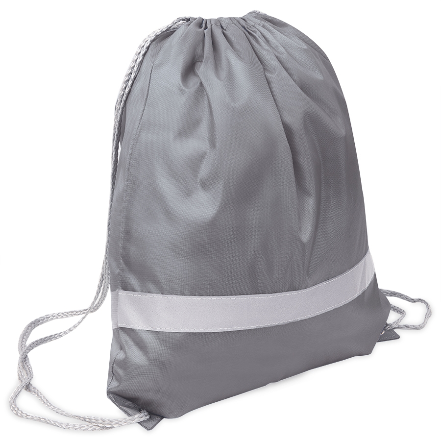 Рюкзак мешок со светоотражающей полосой RAY, серый, 35*41 см, полиэстер 210D, серый, 100% полиэстер, 210d