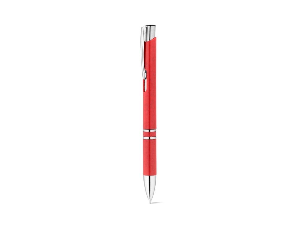 Ручка шариковая «BETA WHEAT», красный, серебристый, пластик, растительные волокна