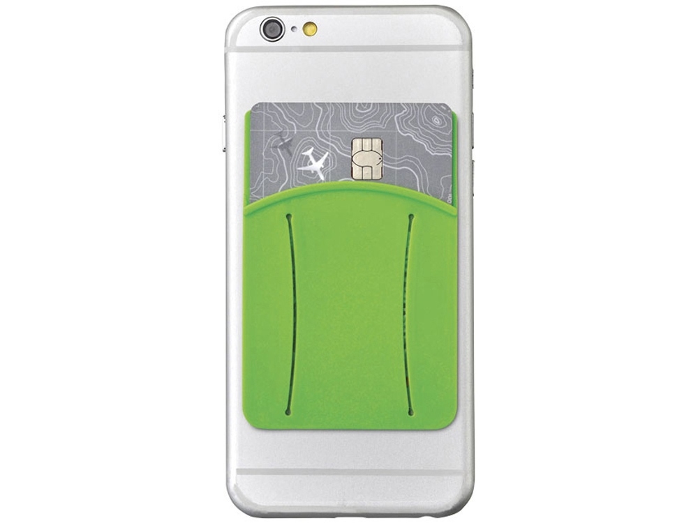 Картхолдер для телефона с держателем «Trighold», зеленый, силикон