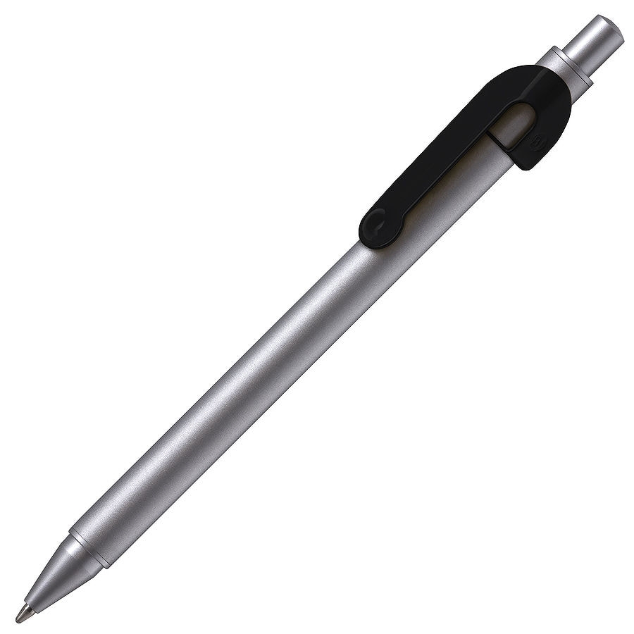 SNAKE, ручка шариковая, черный, серебристый корпус, металл, черный, серебристый, металл
