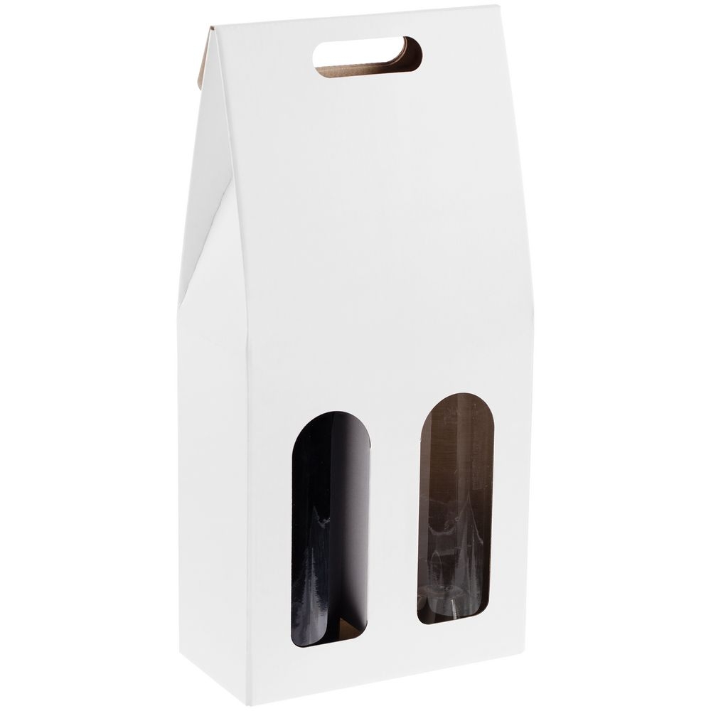 Коробка для двух бутылок Vinci Duo, белая, белый, картон