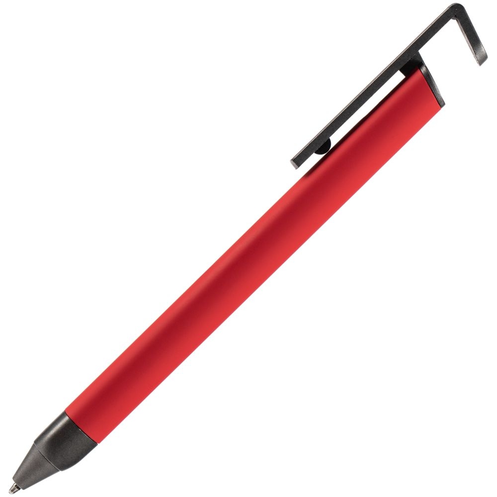 Ручка шариковая Standic с подставкой для телефона, красная, красный