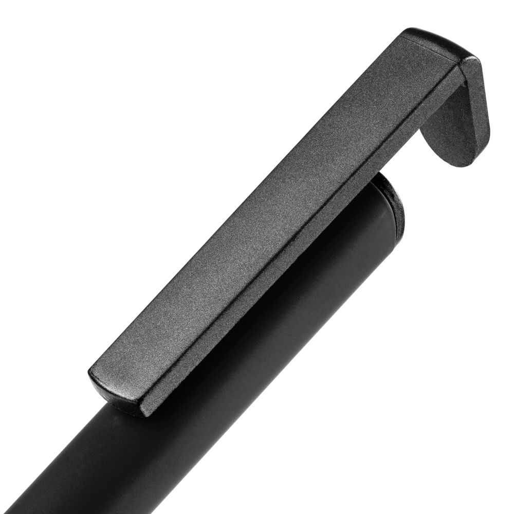 Ручка шариковая Standic с подставкой для телефона, черная, черный