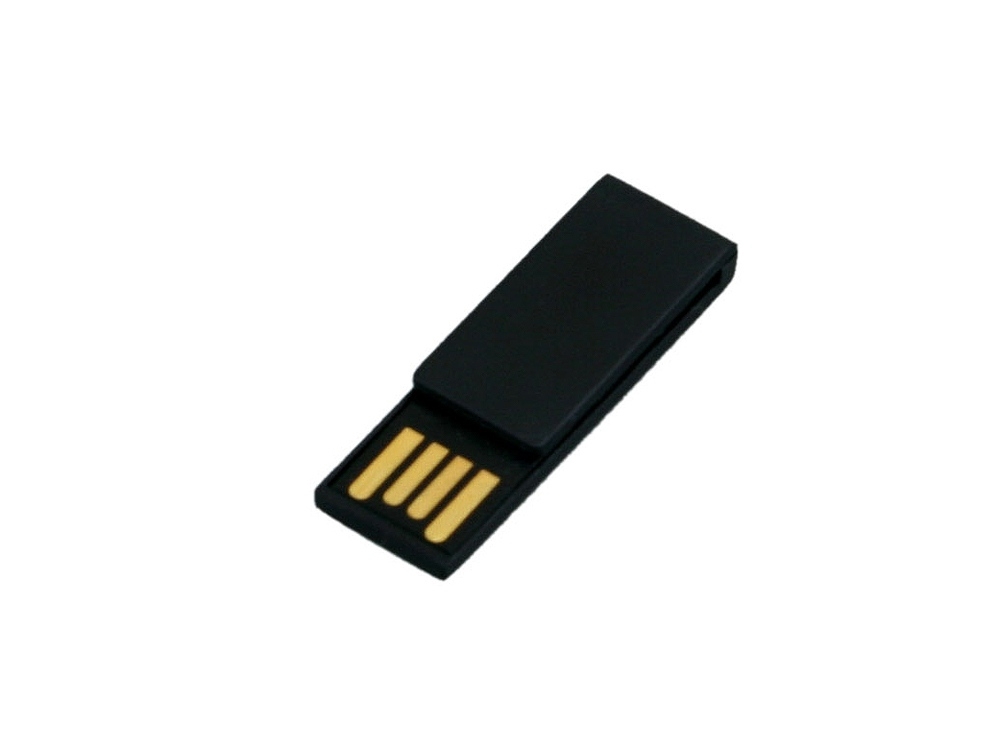 USB 2.0- флешка промо на 64 Гб в виде скрепки, черный, пластик