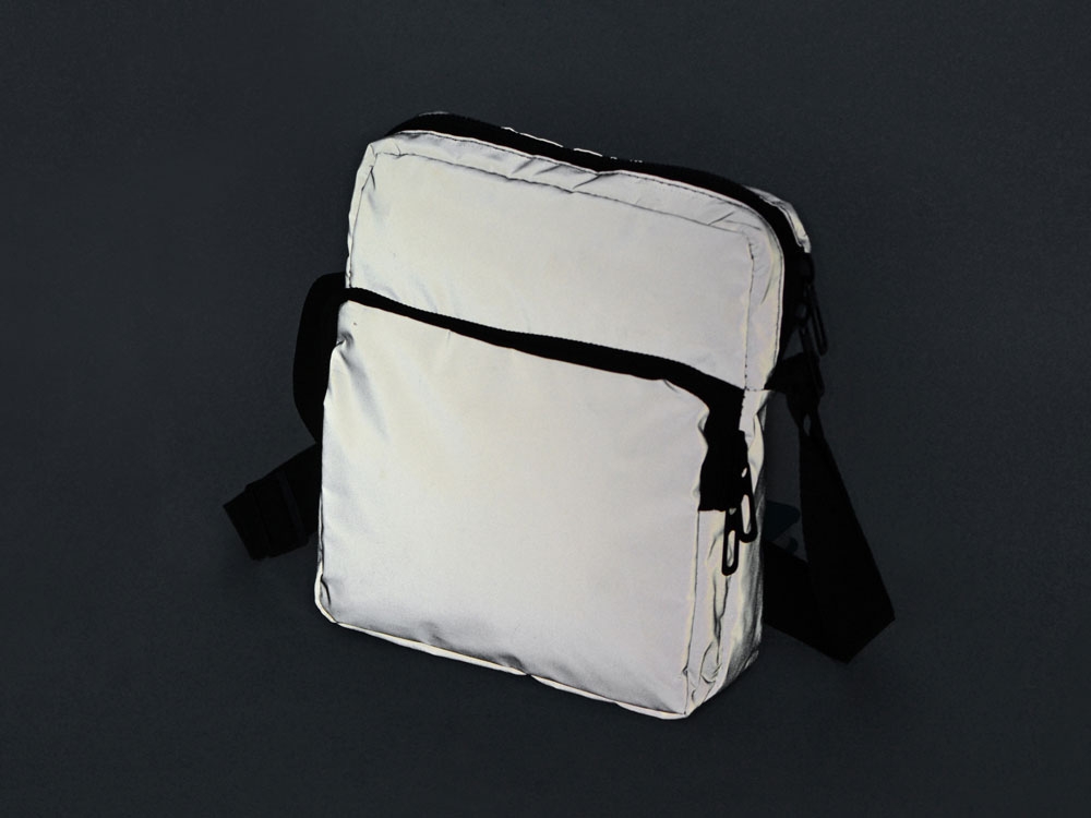 Светоотражающая сумка через плечо «Reflector» с внутренним карманом, серебристый, полиэстер, хлопок