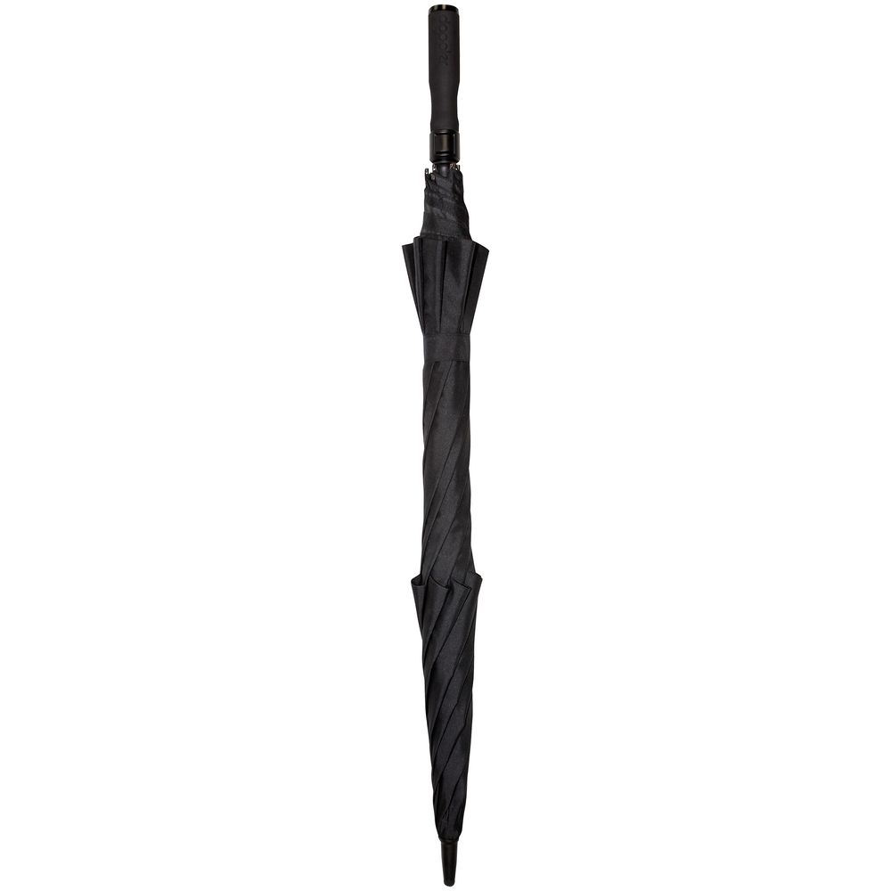 Зонт-трость Fiber Golf Air, черный, черный, купол - эпонж, 190t; рама, спицы - стеклопластик; ручка - эва