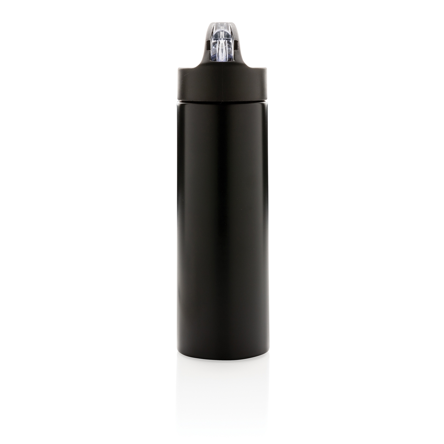 Спортивная бутылка для воды с трубочкой, 500 мл, черный, нержавеющая сталь; pp