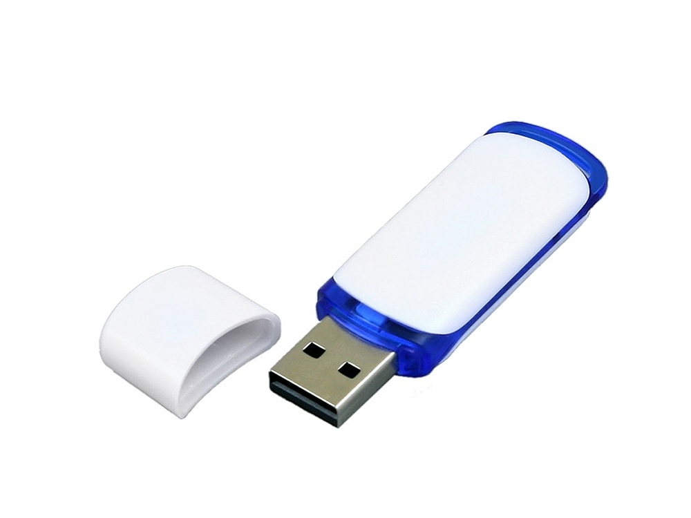 USB 3.0- флешка на 64 Гб с цветными вставками, белый, пластик
