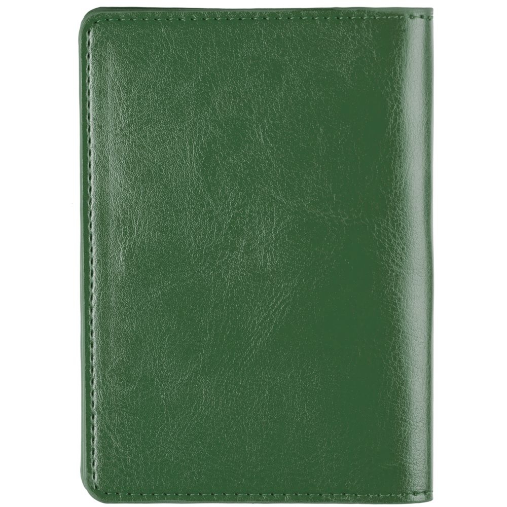 Обложка для паспорта Nebraska, зеленая, зеленый, кожзам