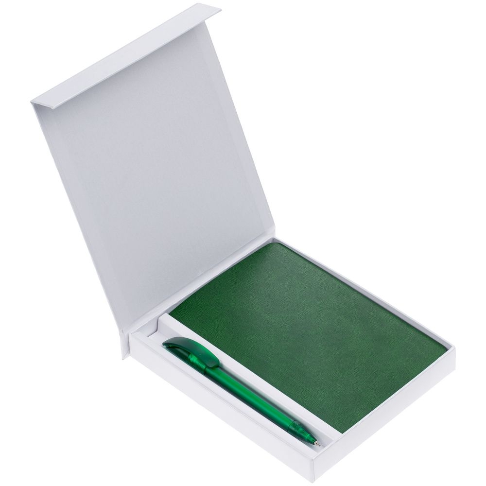 Набор Neat, зеленый, зеленый, искусственная кожа; пластик; переплетный картон