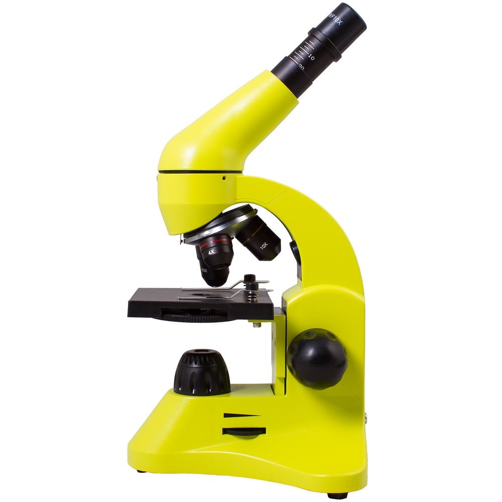 Монокулярный микроскоп Rainbow 50L с набором для опытов, зеленое яблоко, зеленый, корпус, транспортный кейс - пластик