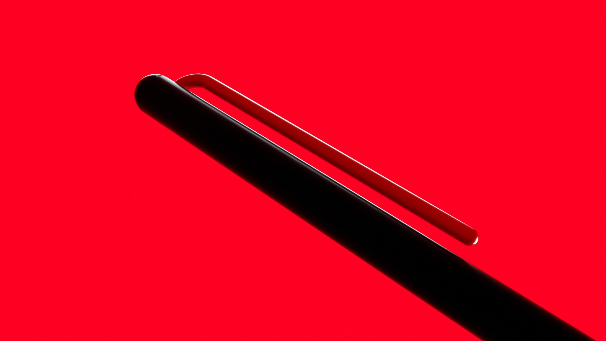 Шариковая ручка Pininfarina GrafeeX с красным клипом в чехле из переработанной кожи, черный, алюминий