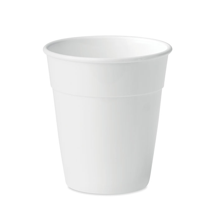 Чашка пластиковая, белый, переработанный полипропилен