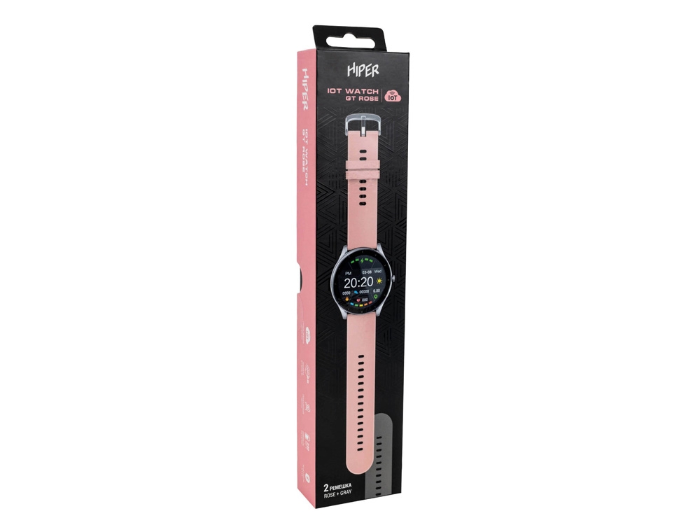 Умные часы «IoT Watch GT», 2 ремешка в комплекте, серый, розовый