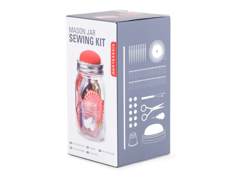 Швейный набор в банке «Sewing Kit», прозрачный, стекло