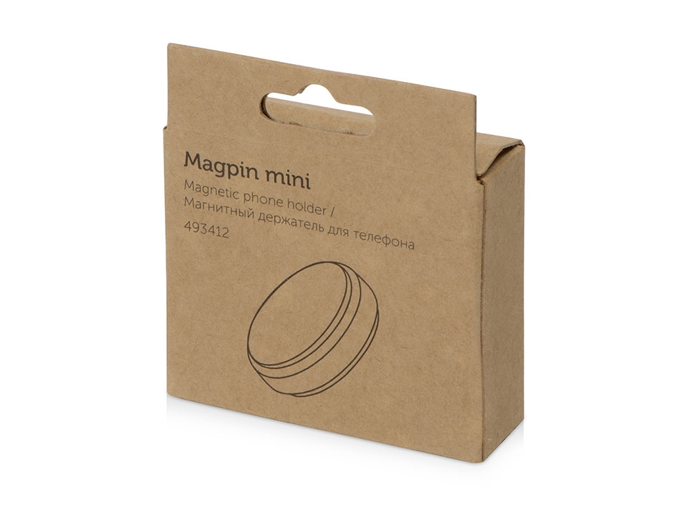 Магнитный держатель для телефона «Magpin mini», серебристый, металл