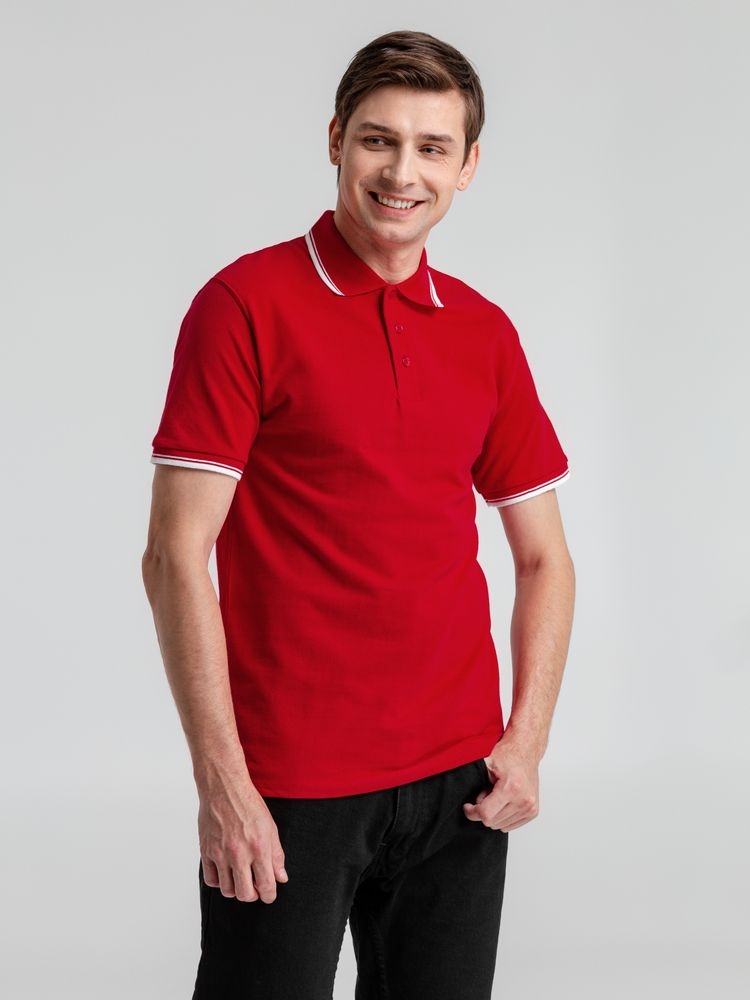 Рубашка поло мужская с контрастной отделкой Practice 270, красный/белый, белый, красный, хлопок