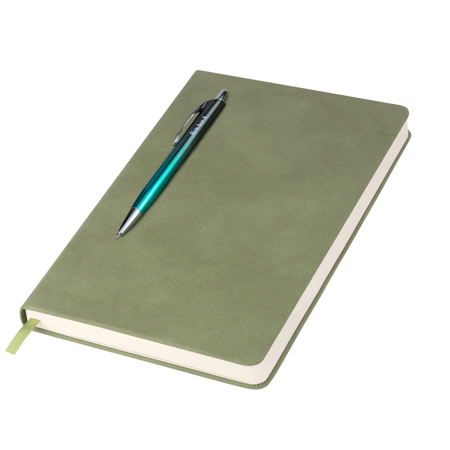 Ежедневник Stella недатированный с магнитом на обложке, светло-зеленый, зеленый