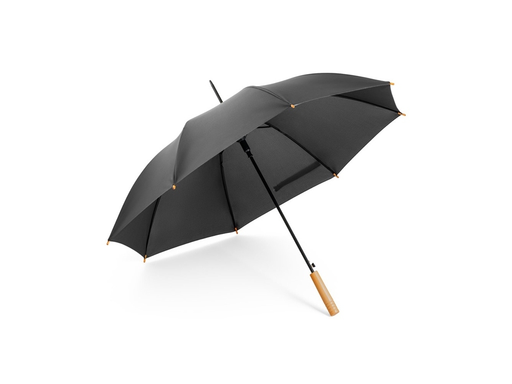 Зонт-трость «APOLO», черный, дерево, пластик, металл