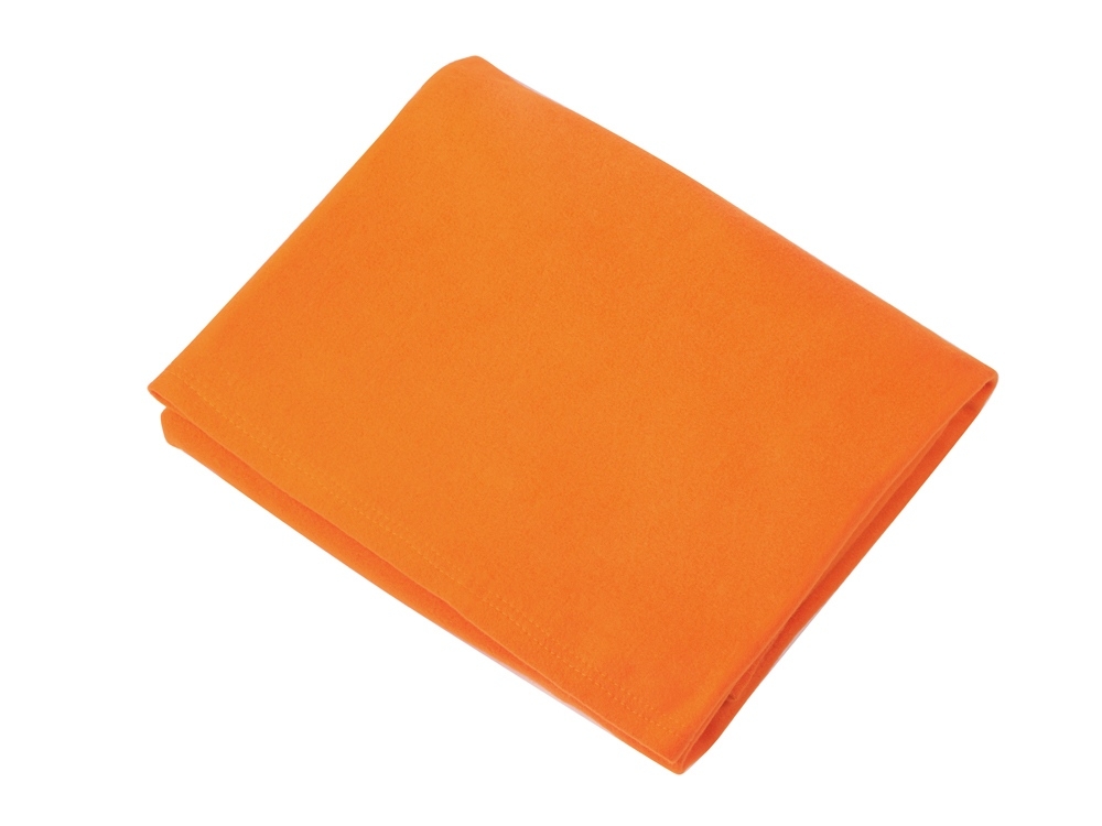 Плед для путешествий «Flight» в чехле с ручкой и карманом, оранжевый, полиэстер
