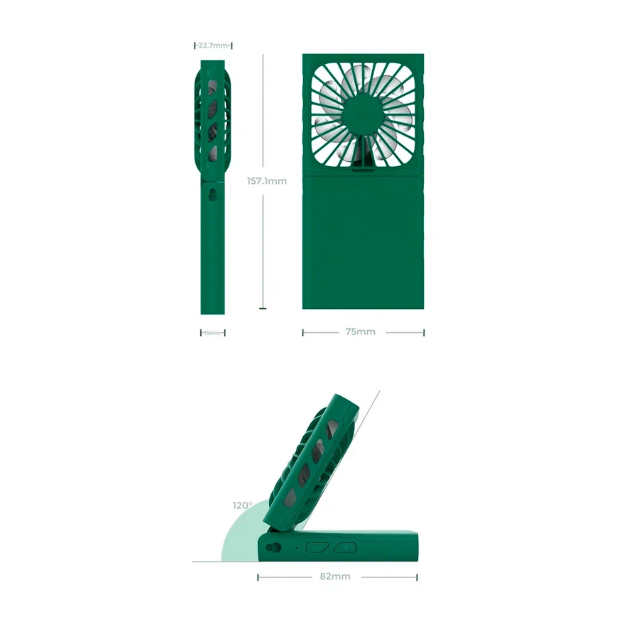 Портативный вентилятор складной ZMI AF217, зеленый, зеленый, пластик