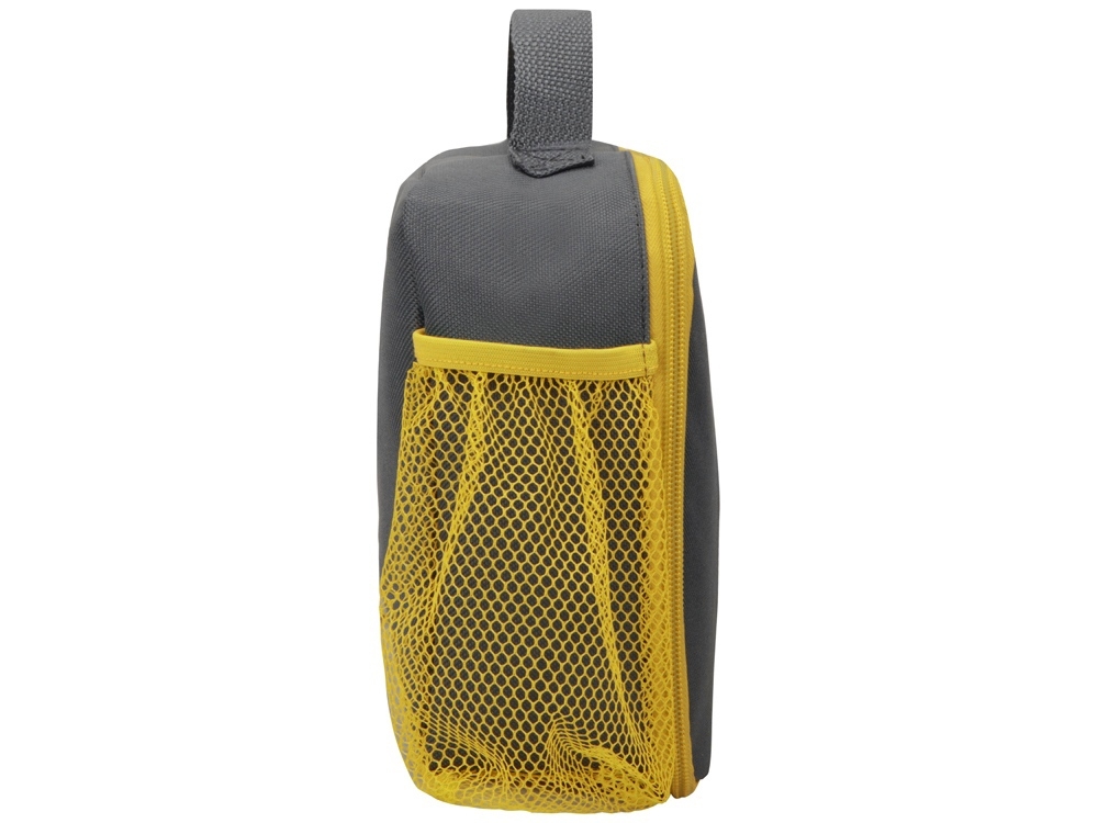 Изотермическая сумка-холодильник «Breeze» для ланч-бокса, серый, желтый, полиэстер
