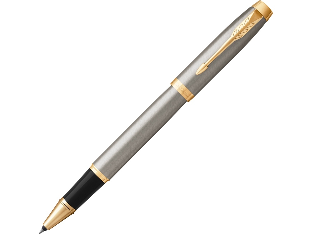 Ручка роллер Parker «IM Core Brushed Metal GT», серый, желтый, металл