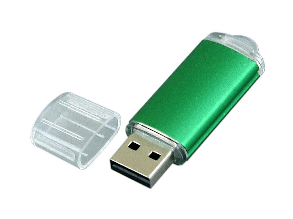 USB 3.0- флешка на 128 Гб с прозрачным колпачком, зеленый, металл