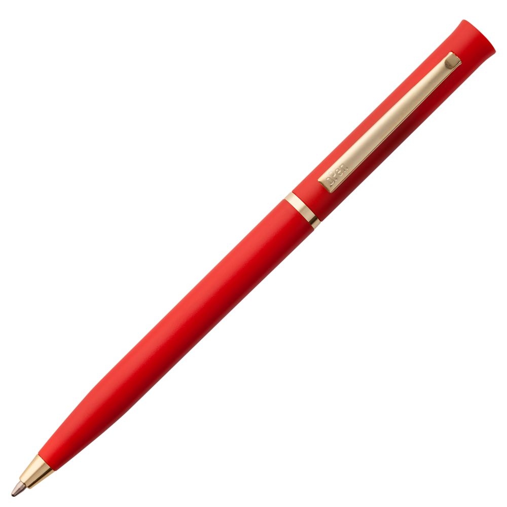 Ручка шариковая Euro Gold, красная, красный, пластик; металл
