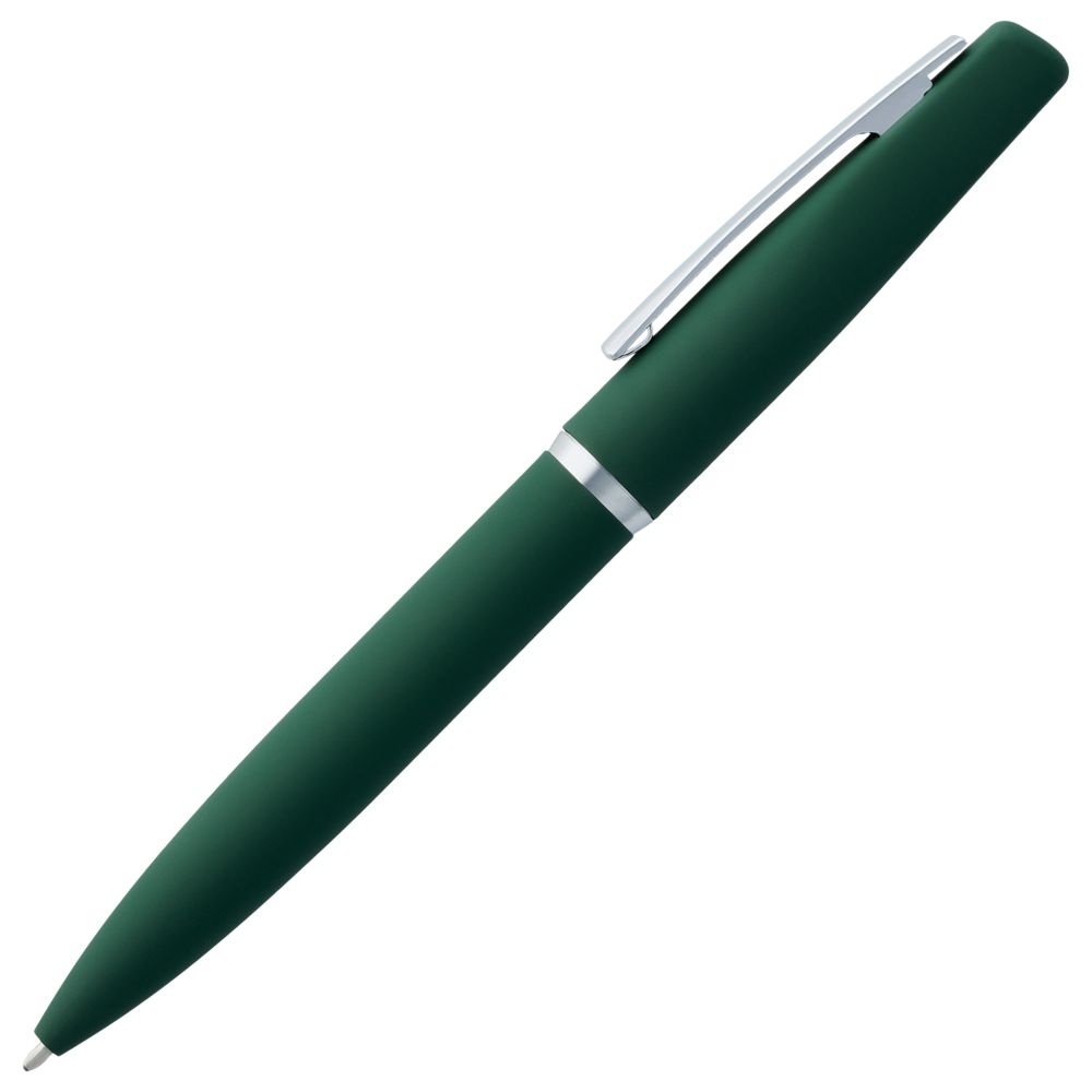 Ручка шариковая Bolt Soft Touch, зеленая, зеленый, металл; покрытие софт-тач