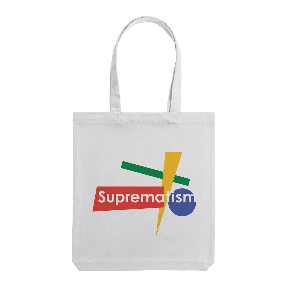 Холщовая сумка Suprematism, молочно-белая, белый, хлопок