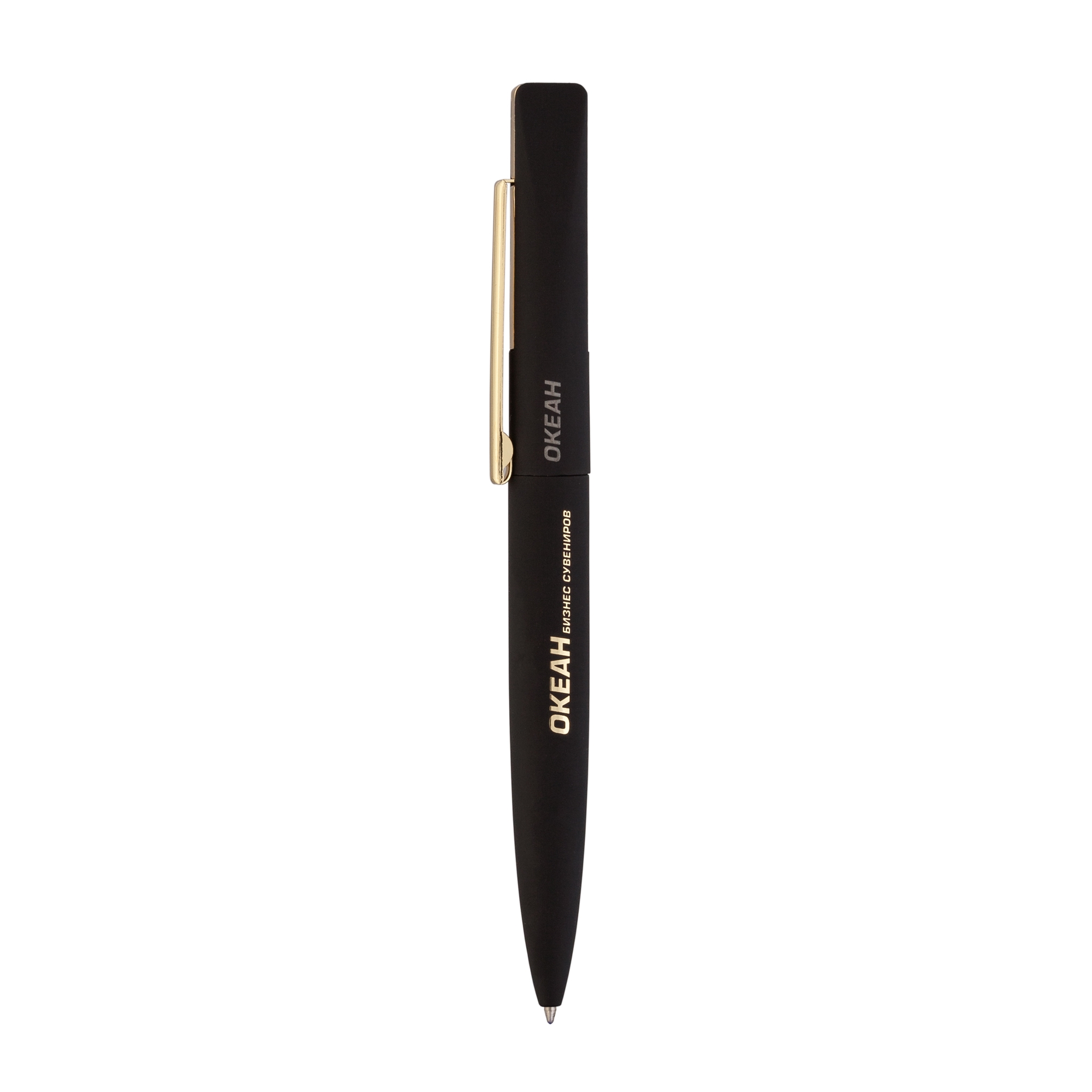 Ручка шариковая "Mercury", покрытие soft touch, черный с золотом, металл/пластик/soft touch