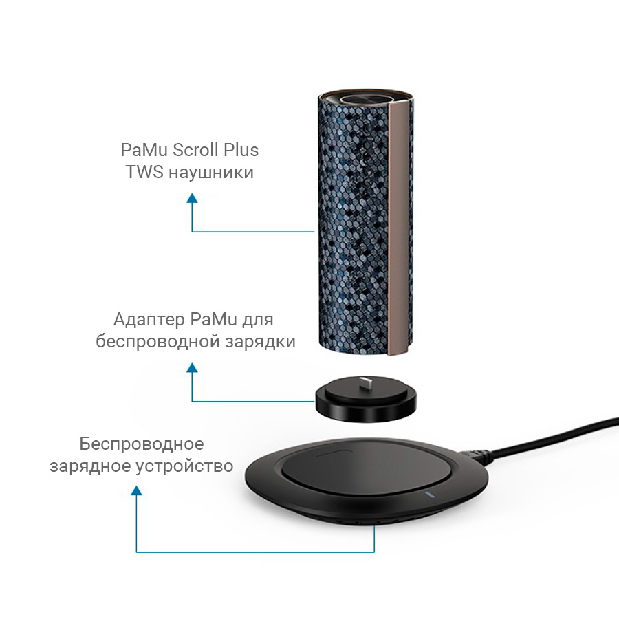 Наушники True Wireless Padmate PaMu Scroll T3 Plus Graphene, карбон