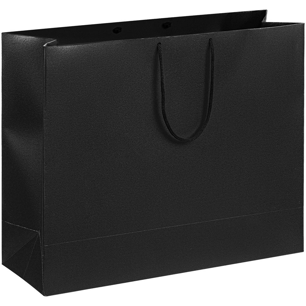 Пакет бумажный «Блеск», большой, черный, черный, бумага, плотность 250 г/м²