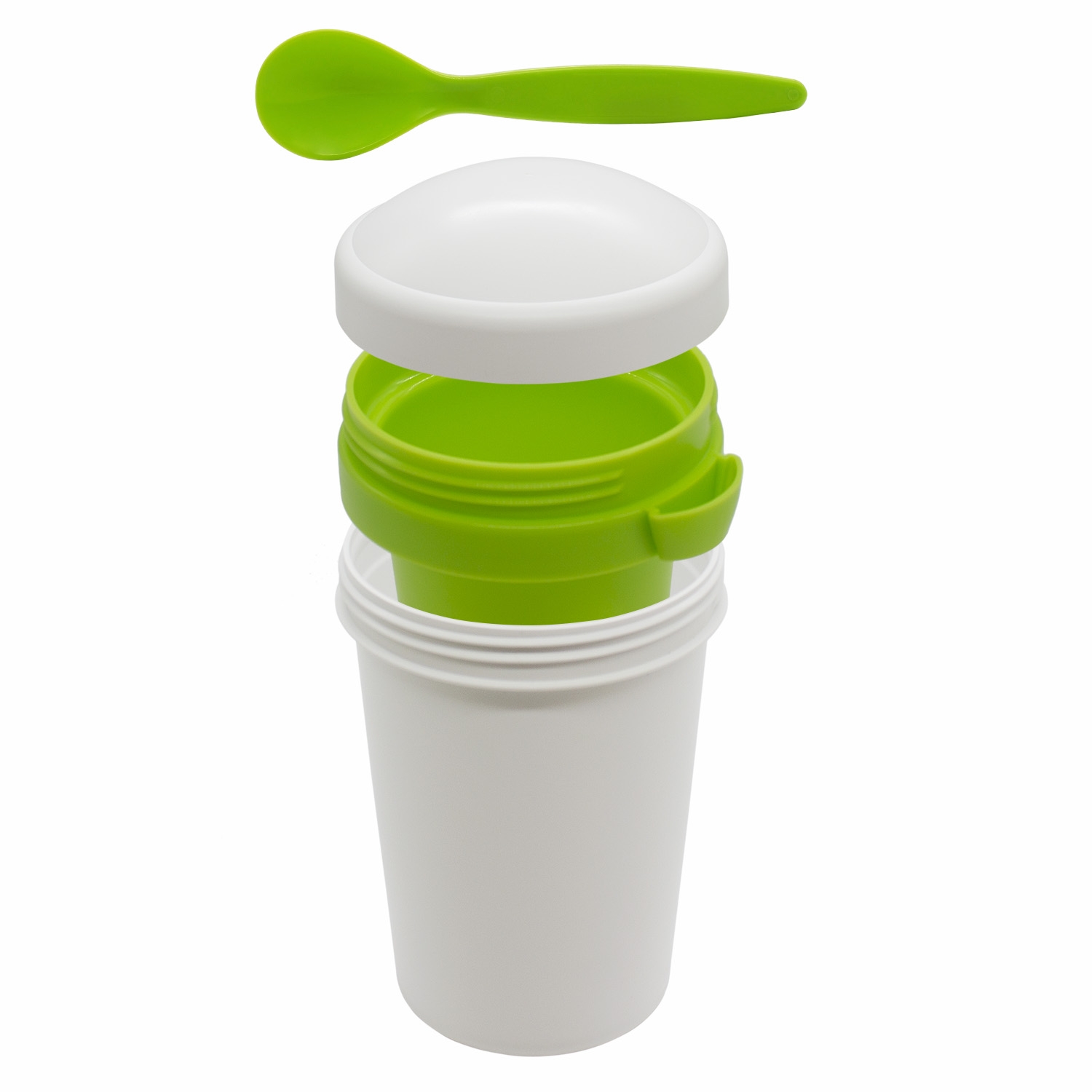 Ланч-бокс Cereal to go Green Line с ложкой (салатовый), зеленый, 65% сахарного тростника,35% пластик