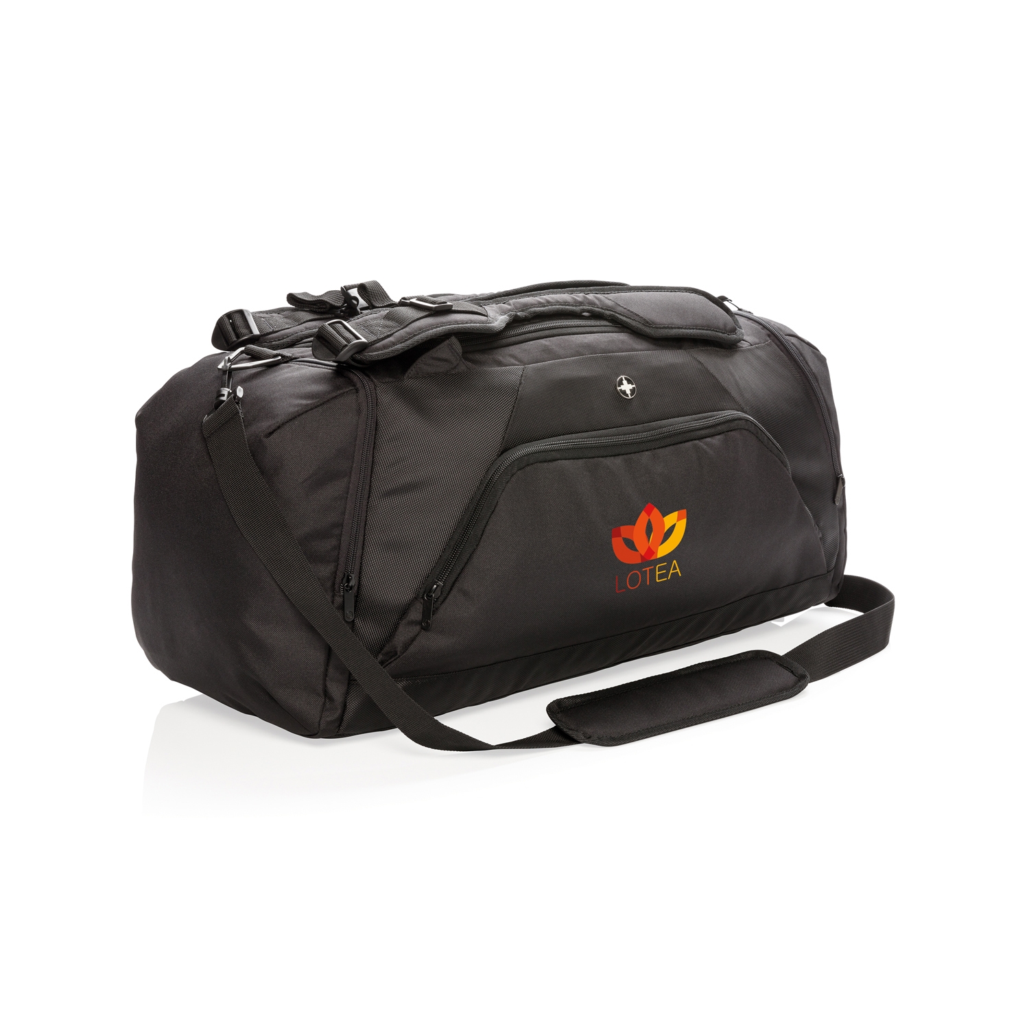 Спортивная сумка-рюкзак Swiss peak с защитой от считывания данных RFID, черный, полиэстер; полиэстер