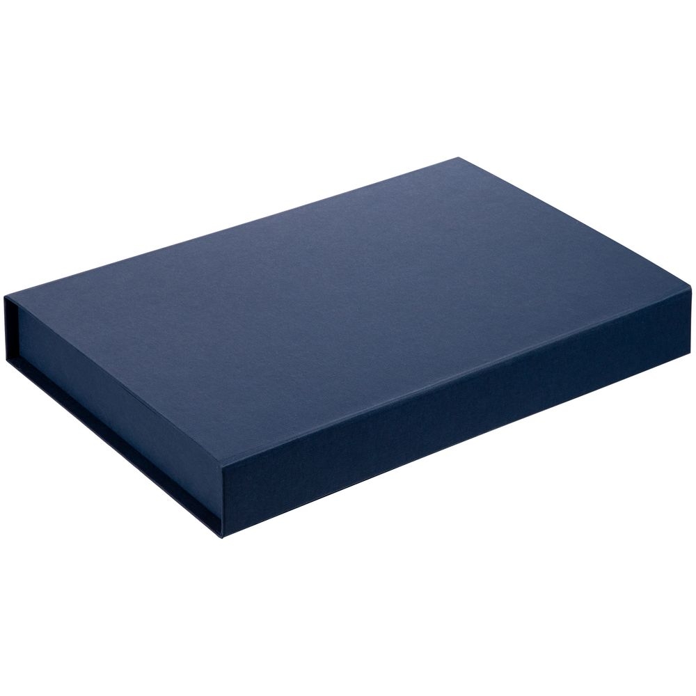 Коробка Silk с ложементом под ежедневник 15х21 и ручку, синяя, синий, картон