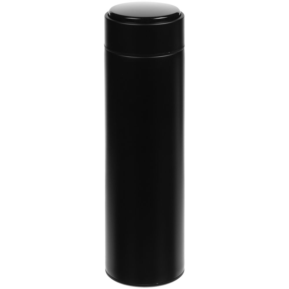 Смарт-бутылка с заменяемой батарейкой Long Therm, черная, черный, металл, нержавеющая сталь