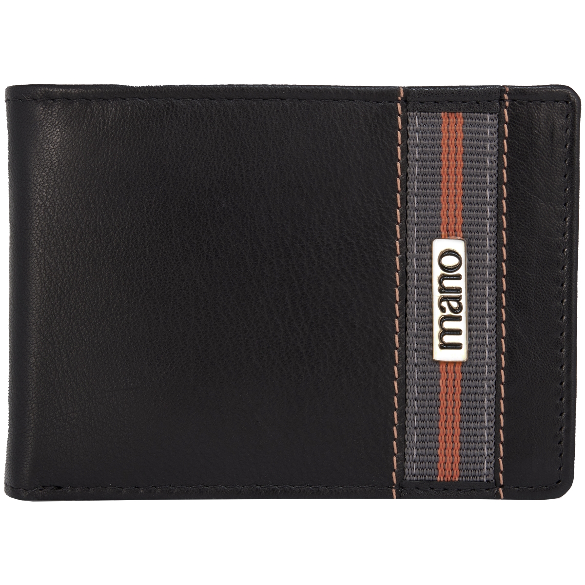 Бумажник Mano "Don Leonardo", с RFID защитой, натуральная кожа в черном цвете, 12,5 х 2,5 х 9 см