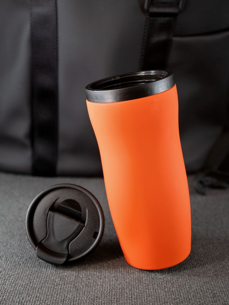 Термостакан Forma, оранжевый, оранжевый, крышка, внутренняя колба - пластик; корпус - нержавеющая сталь; покрытие софт-тач