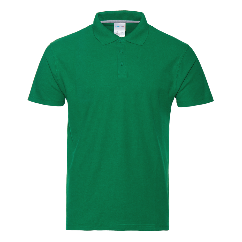 Рубашка поло мужская STAN хлопок/полиэстер 185, 104, Зелёный, 185 гр/м2, хлопок