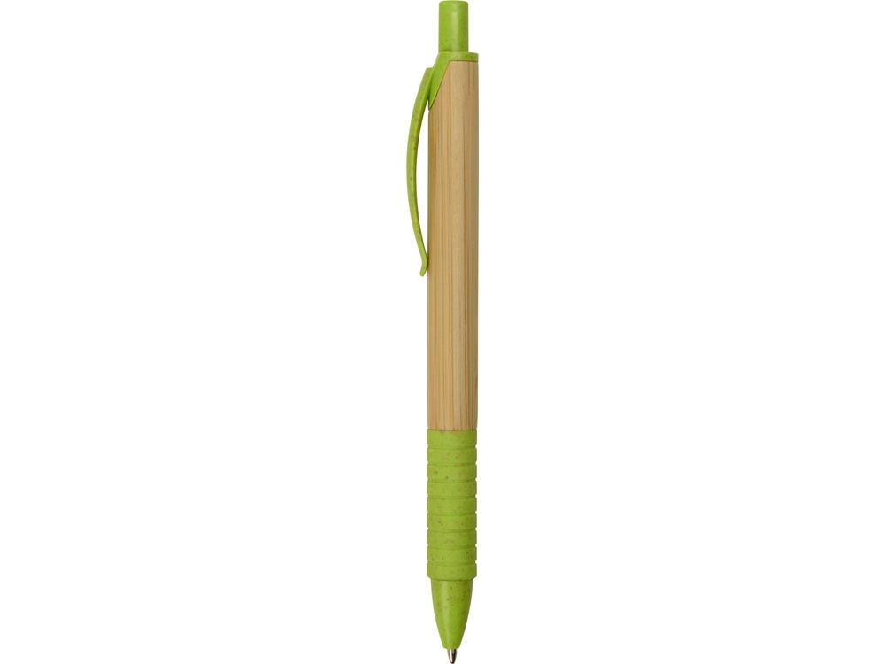 Ручка из бамбука и переработанной пшеницы шариковая «Nara», зеленый, пластик, бамбук
